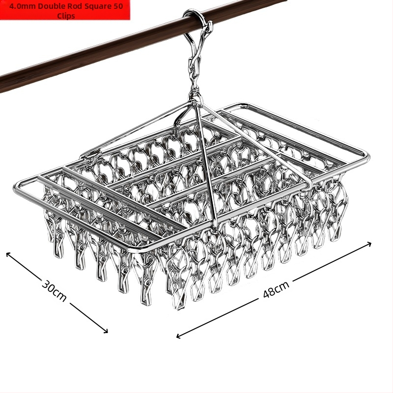 Rozsdamentes acél szárítóállvány, többkapcsos belső akasztó, háztartási szárítóállvány, zoknitartó, kollégiumi szárítózokni, tárolózokni