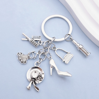 Αξεσουάρ μόδας DIY για γυναίκες, τσάντα, καπέλο, φούστα, ψηλοτάκουνα, χτένα κραγιόν, δημιουργική αλυσίδα κλειδιών, κρεμαστό σακίδιο πλάτης