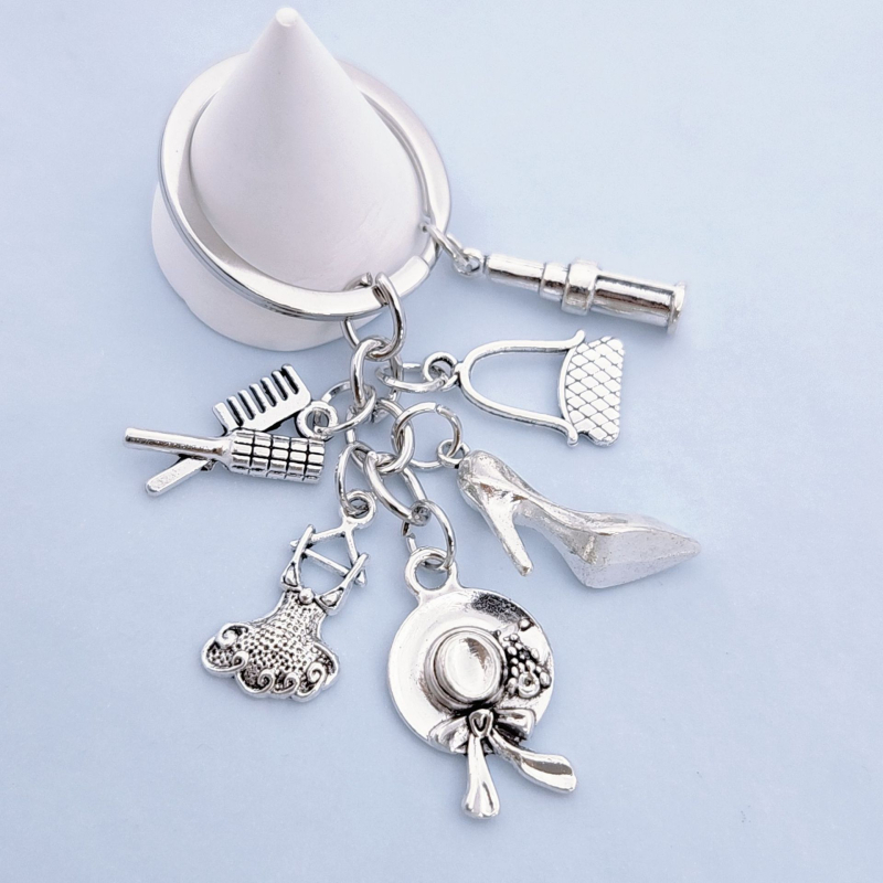 Divat DIY kiegészítők Női táska felső kalap szoknya magas sarkú cipő rúzs fésű kreatív kulcstartó hátizsák lógó