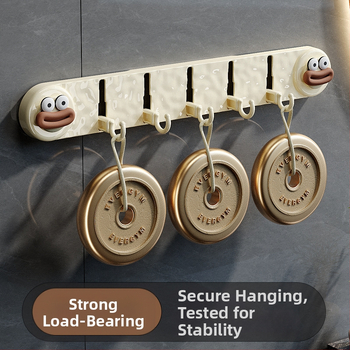 Νέα βεντούζα με πέντε γάντζα, μη διάτρητο γάντζο για οικιακή χρήση, γάντζο πόρτας μπάνιου, γάντζο αποθήκευσης τουαλέτας