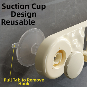 Νέα βεντούζα με πέντε γάντζα, μη διάτρητο γάντζο για οικιακή χρήση, γάντζο πόρτας μπάνιου, γάντζο αποθήκευσης τουαλέτας