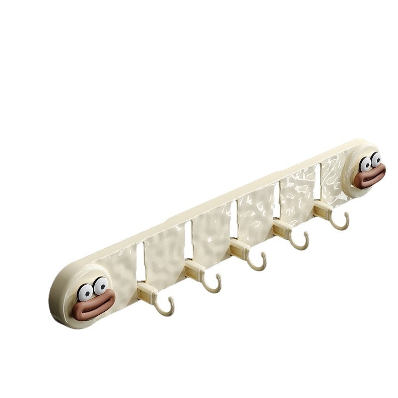 Új tapadókorongos ötkampós, nem perforált háztartási kabátakasztó, fürdőszobai ajtóra akasztható, WC-tárolókampó