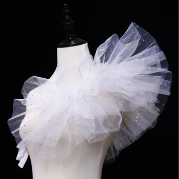 Lotte stil japonez pufos plasă cross-body curea de bun venit șal guler fals mascarada bar gazdă accesorii guler