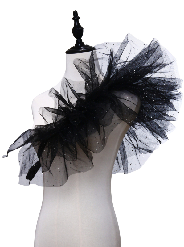 Lotte stil japonez pufos plasă cross-body curea de bun venit șal guler fals mascarada bar gazdă accesorii guler