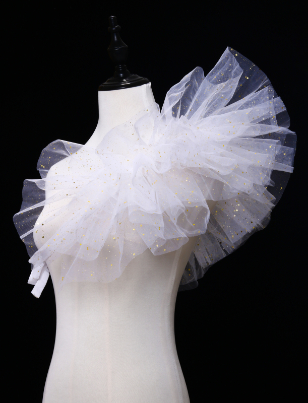 Lotte stil japonez pufos plasă cross-body curea de bun venit șal guler fals mascarada bar gazdă accesorii guler