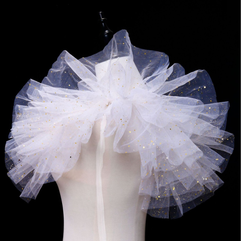 Lotte stil japonez pufos plasă cross-body curea de bun venit șal guler fals mascarada bar gazdă accesorii guler