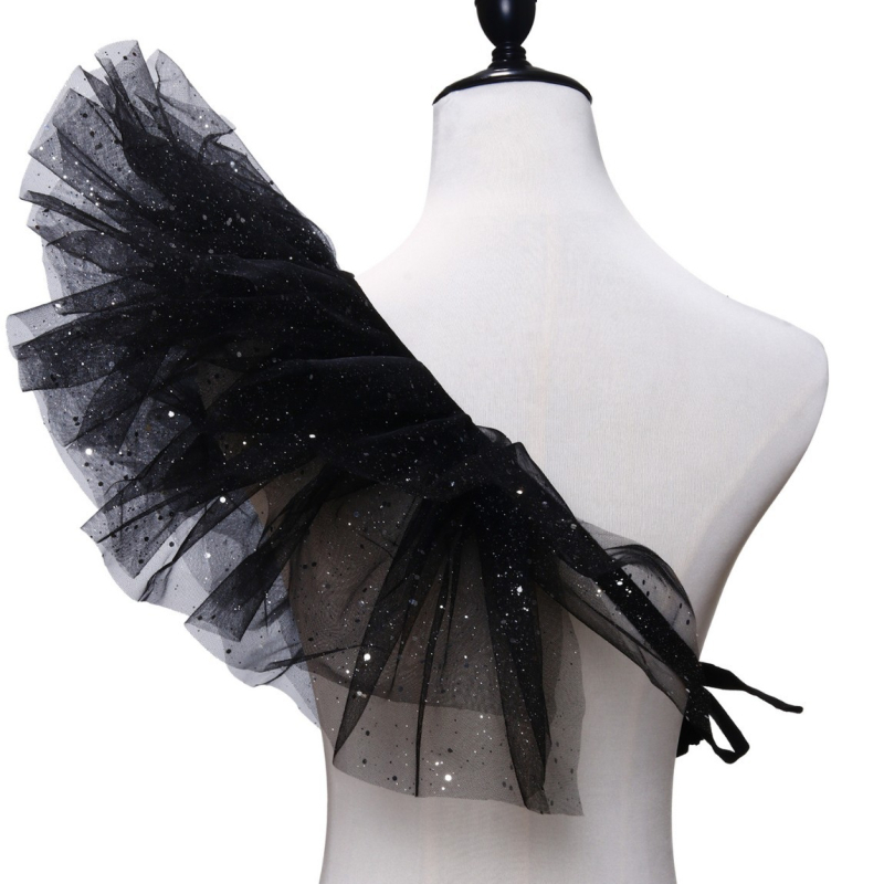 Lotte stil japonez pufos plasă cross-body curea de bun venit șal guler fals mascarada bar gazdă accesorii guler