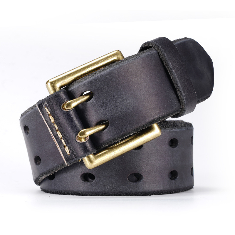 Határokon átnyúló férfi öv retro felső rétegű marhabőr tűs csatos öv külkereskedelmi minden mérkőzésre alkalmas fiatal és középkorú farmernadrágokkal, férfi raktáron