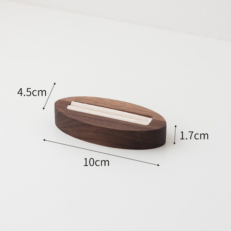 Mustast pähklist täispuidust sõrmuse vitriin, tipptasemel ehterõngaste ehete poe vitriin, fotorekvisiidid