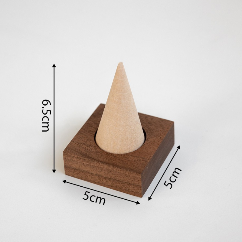 Mustast pähklist täispuidust sõrmuse vitriin, tipptasemel ehterõngaste ehete poe vitriin, fotorekvisiidid