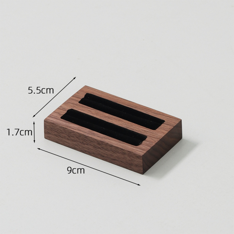 Mustast pähklist täispuidust sõrmuse vitriin, tipptasemel ehterõngaste ehete poe vitriin, fotorekvisiidid