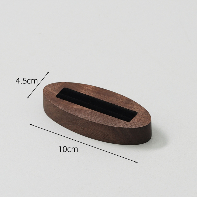 Mustast pähklist täispuidust sõrmuse vitriin, tipptasemel ehterõngaste ehete poe vitriin, fotorekvisiidid