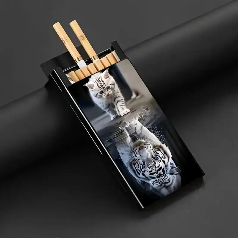 Piiriülese väliskaubanduse õhukese slaidiga alumiiniumist sigaretiümbrise kolju loomade ja muude loominguliste kaartide hoiukarbi tugi põlvkonnale