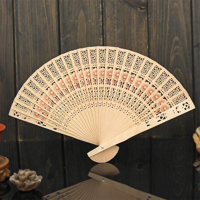 Tiesioginis gamyklos tiekimas kinų senovinio stiliaus tuščiaviduris vėduoklis kvapnus medinis vėduoklis Xiangyang gėlės medinis vėduoklis senovinis Hanfu kostiumas šokio vėduoklė