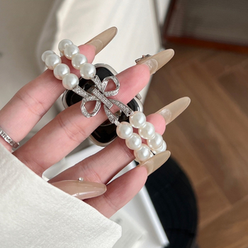 Apple Watch 10 gyöngy szíj Apple Watch iWatch 9-hez, 876-os generációs, női, masnis, gyöngyös