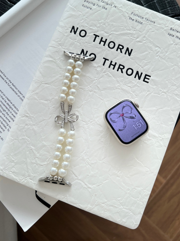 Apple Watch 10 gyöngy szíj Apple Watch iWatch 9-hez, 876-os generációs, női, masnis, gyöngyös