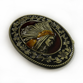 BULLZINE cinka sakausējuma indiešu jostas sprādze 03151-1 retro ikdienas vesterna džinsa jostas sprādze