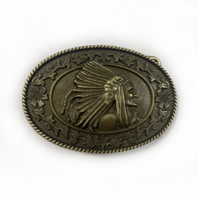 BULLZINE cinka sakausējuma indiešu jostas sprādze 03151-1 retro ikdienas vesterna džinsa jostas sprādze