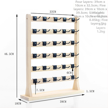 Täispuidust konkskõrvarõngaste hoidikuga kõrvarõngad, papist ehted, suure mahutavusega kõrvarõngaste riiul, ehete vitriin