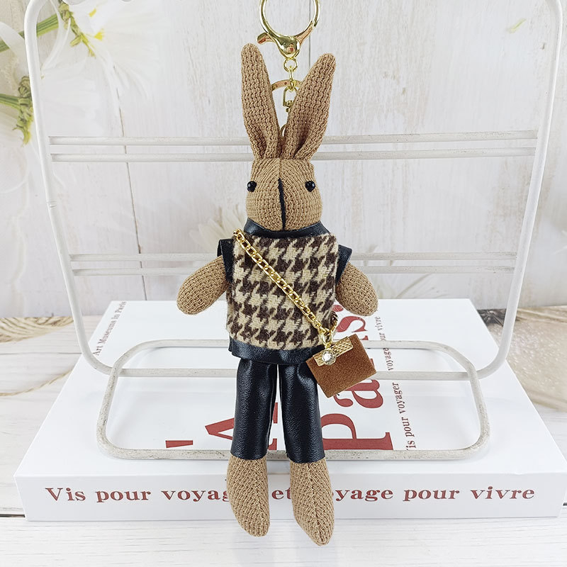 Divat tyúkláb alakú nyúl aranyos plüss baba medál kreatív kulcstartó táska medál plüss játék nagykereskedelem