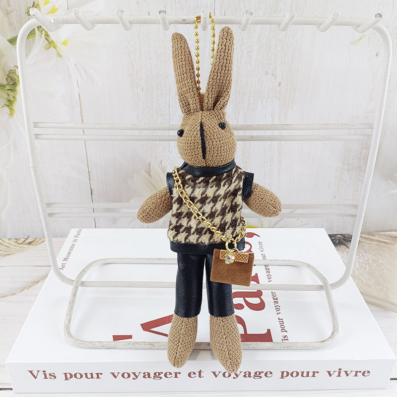 Divat tyúkláb alakú nyúl aranyos plüss baba medál kreatív kulcstartó táska medál plüss játék nagykereskedelem