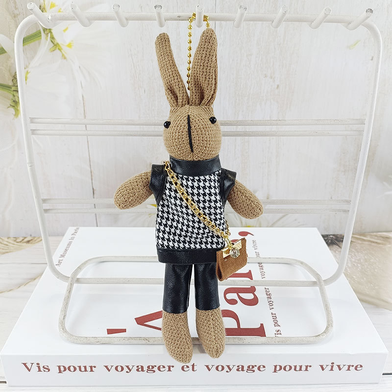 Divat tyúkláb alakú nyúl aranyos plüss baba medál kreatív kulcstartó táska medál plüss játék nagykereskedelem