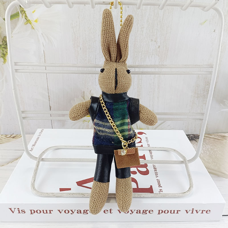 Divat tyúkláb alakú nyúl aranyos plüss baba medál kreatív kulcstartó táska medál plüss játék nagykereskedelem