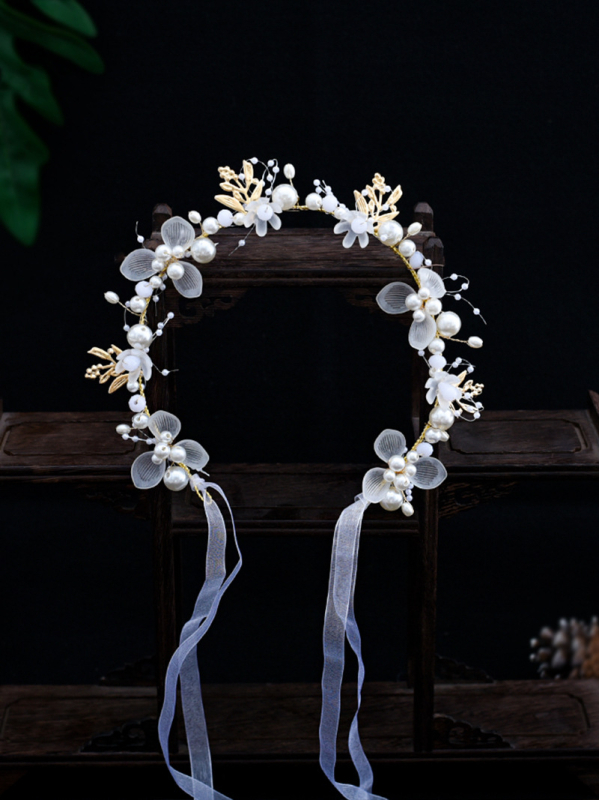 Hanfu pokrivalo za glavu s resicama za hodanje, antikna svilena traka za cvijeće s vilinskim motivom resica za hodanje, dnevni dodaci za kosu, drevni dodaci za kostime