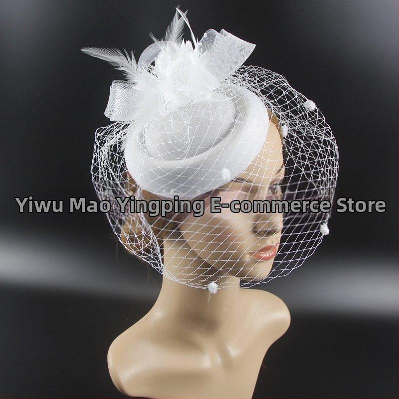 „Amazon“ populiariausi europietiški ir amerikietiški vestuviniai galvos apdangalai, retro stiliaus tinklinė cilindrinė skrybėlė, plunksnų plaukų aksesuarai, žokėjų klubo skrybėlių galvos apdangalas