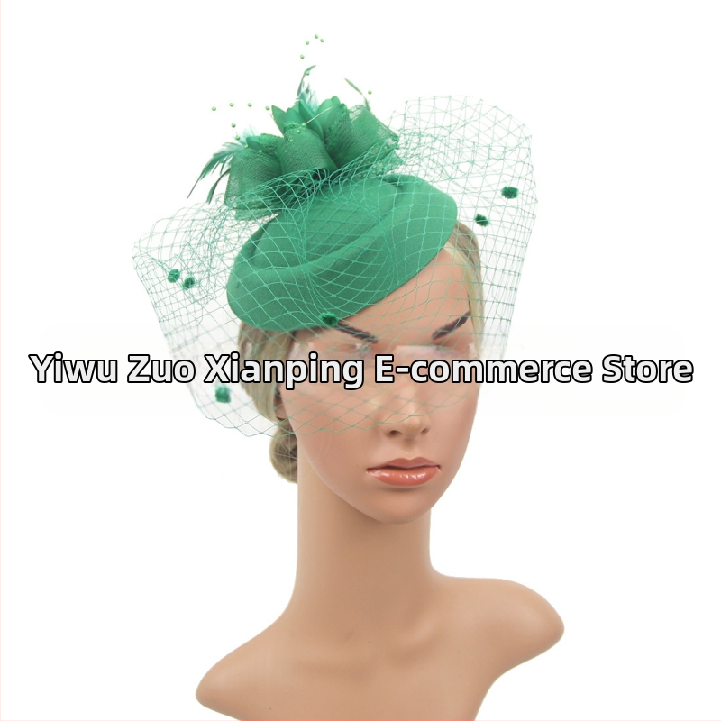 „Amazon“ populiariausi europietiški ir amerikietiški vestuviniai galvos apdangalai, retro stiliaus tinklinė cilindrinė skrybėlė, plunksnų plaukų aksesuarai, žokėjų klubo skrybėlių galvos apdangalas