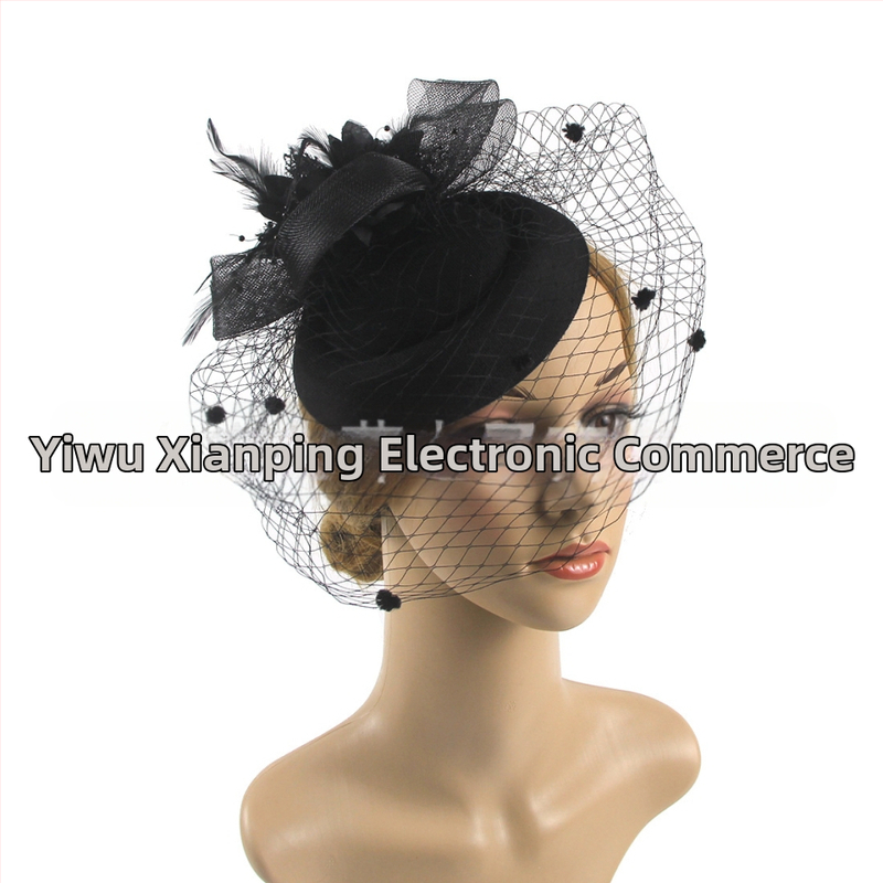 „Amazon“ populiariausi europietiški ir amerikietiški vestuviniai galvos apdangalai, retro stiliaus tinklinė cilindrinė skrybėlė, plunksnų plaukų aksesuarai, žokėjų klubo skrybėlių galvos apdangalas