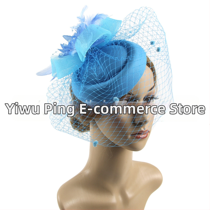 „Amazon“ populiariausi europietiški ir amerikietiški vestuviniai galvos apdangalai, retro stiliaus tinklinė cilindrinė skrybėlė, plunksnų plaukų aksesuarai, žokėjų klubo skrybėlių galvos apdangalas