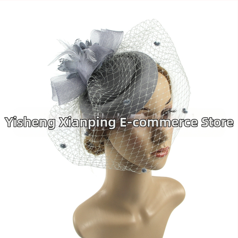 „Amazon“ populiariausi europietiški ir amerikietiški vestuviniai galvos apdangalai, retro stiliaus tinklinė cilindrinė skrybėlė, plunksnų plaukų aksesuarai, žokėjų klubo skrybėlių galvos apdangalas