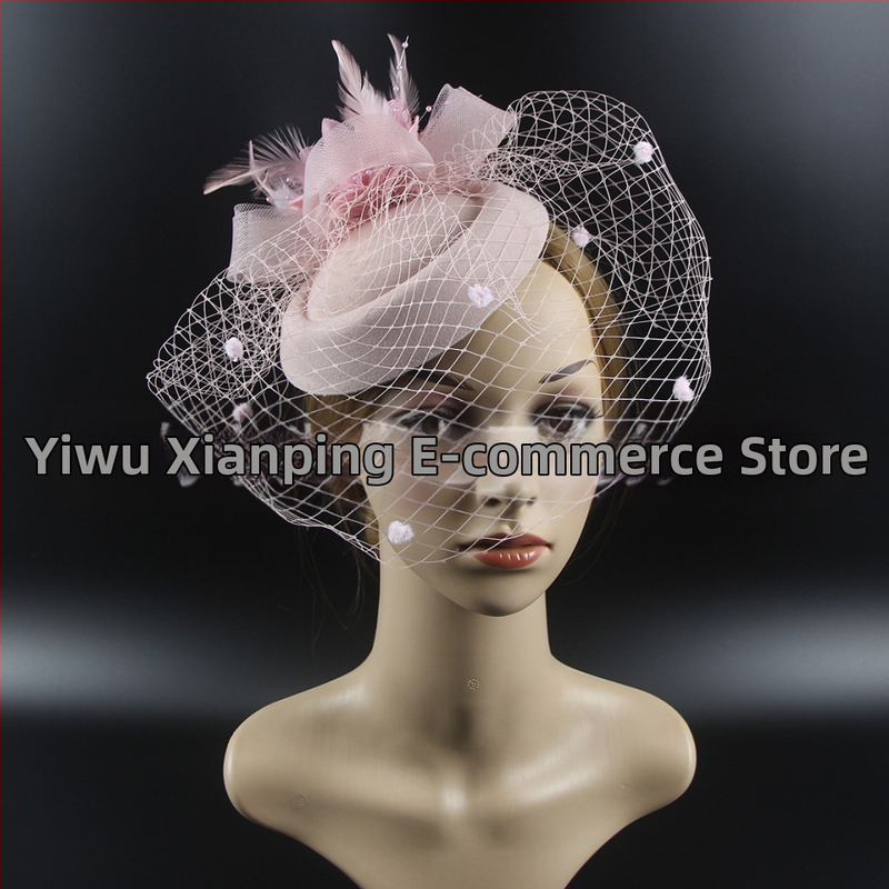 „Amazon“ populiariausi europietiški ir amerikietiški vestuviniai galvos apdangalai, retro stiliaus tinklinė cilindrinė skrybėlė, plunksnų plaukų aksesuarai, žokėjų klubo skrybėlių galvos apdangalas