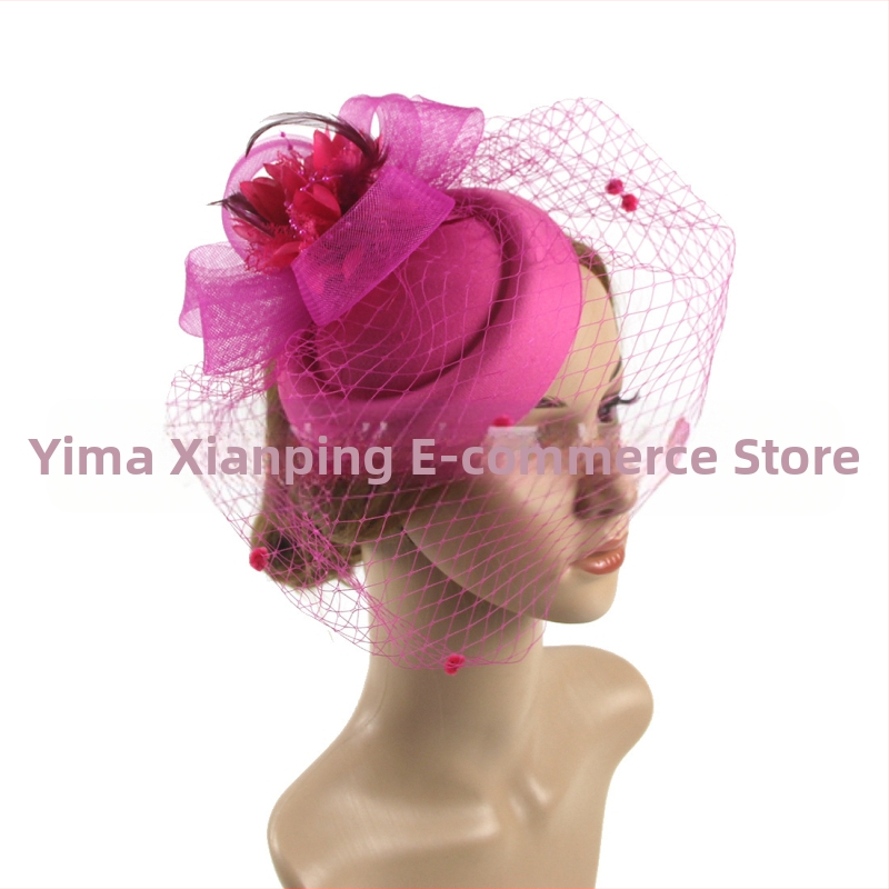 „Amazon“ populiariausi europietiški ir amerikietiški vestuviniai galvos apdangalai, retro stiliaus tinklinė cilindrinė skrybėlė, plunksnų plaukų aksesuarai, žokėjų klubo skrybėlių galvos apdangalas