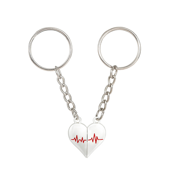 Piiriülene loominguline armastus, elektrokardiogramm paarile, magnetiline valentinipäeva võtmehoidja, südamelöökide seljakoti ripats, hea sõbra kingitus