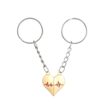 Piiriülene loominguline armastus, elektrokardiogramm paarile, magnetiline valentinipäeva võtmehoidja, südamelöökide seljakoti ripats, hea sõbra kingitus