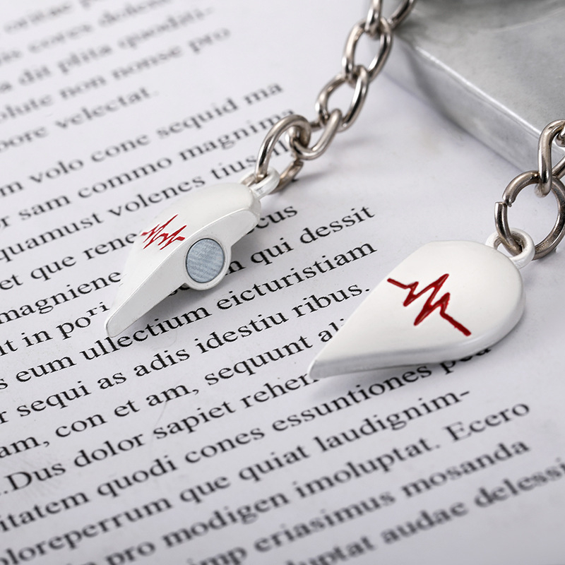 Piiriülene loominguline armastus, elektrokardiogramm paarile, magnetiline valentinipäeva võtmehoidja, südamelöökide seljakoti ripats, hea sõbra kingitus