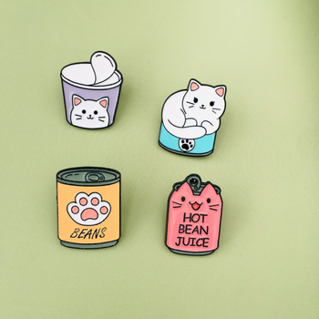 Kívánság, eladó aranyos állatos bross, macska, kávéscsésze, ötvözetből készült ruhadísz, ötvözetből készült festéktű dekoráció