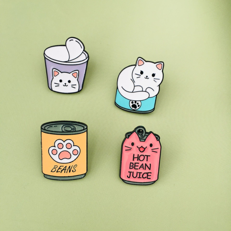 Kívánság, eladó aranyos állatos bross, macska, kávéscsésze, ötvözetből készült ruhadísz, ötvözetből készült festéktű dekoráció