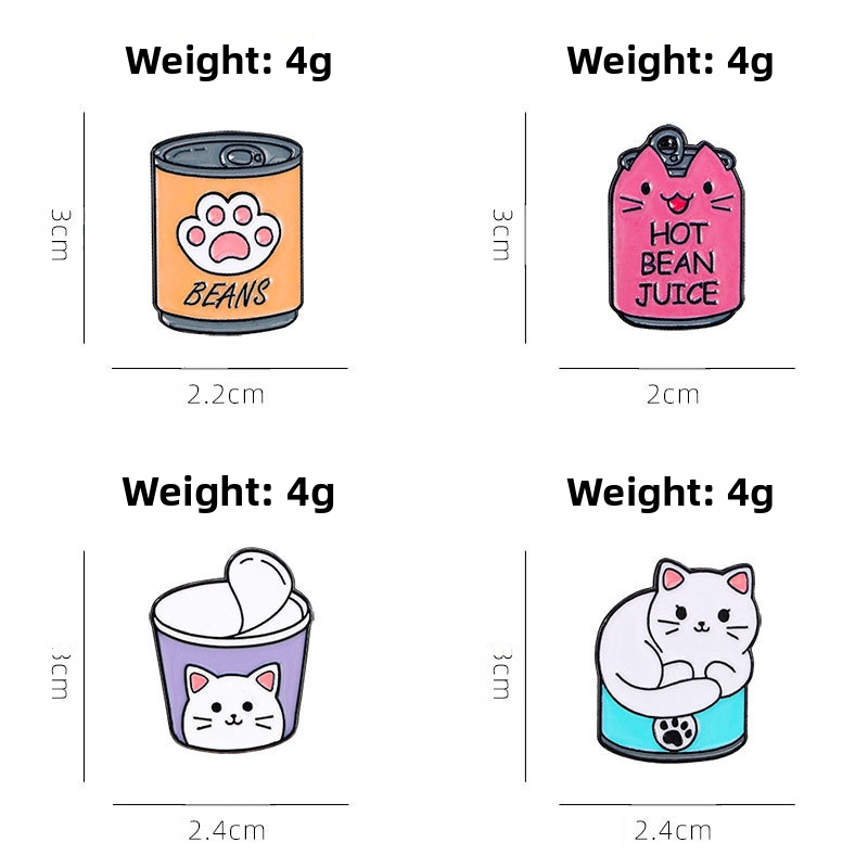 Prianie Hot Selling Roztomilá zvieracia brošňa Mačka Kávový šálka Zliatina Živočíšna odznak Zliatina Farba Pin Dekorácia