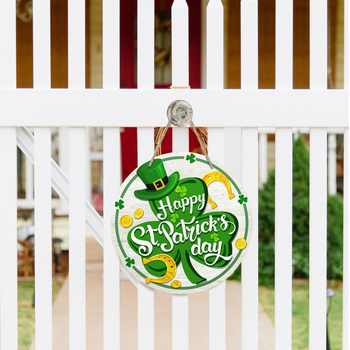 Διασυνοριακή Νέα Ξύλινη Καταχώριση για την Ημέρα του Αγίου Πατρικίου Διακόσμηση Τοίχου Σαλόνι Κρεμαστό Διακοσμητικό Ξύλινο Πορτάκι