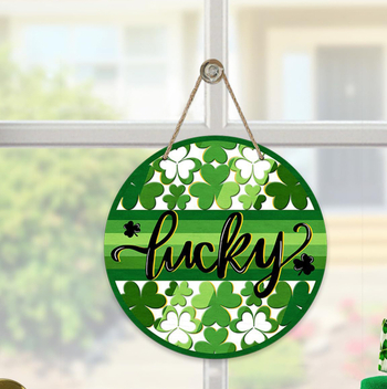 Διασυνοριακή Νέα Ξύλινη Καταχώριση για την Ημέρα του Αγίου Πατρικίου Διακόσμηση Τοίχου Σαλόνι Κρεμαστό Διακοσμητικό Ξύλινο Πορτάκι