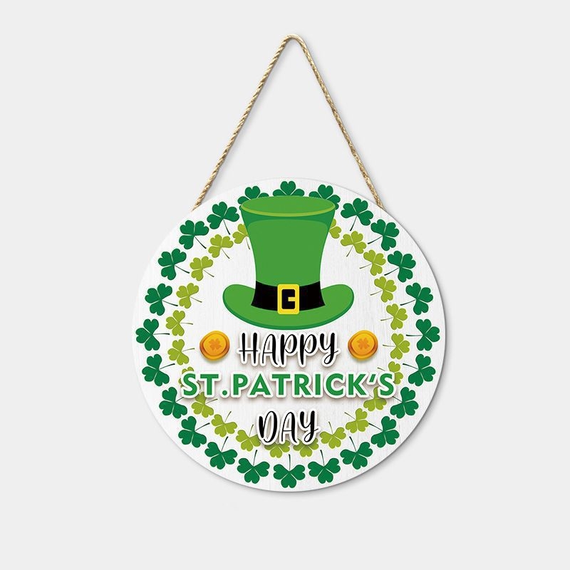 Διασυνοριακή Νέα Ξύλινη Καταχώριση για την Ημέρα του Αγίου Πατρικίου Διακόσμηση Τοίχου Σαλόνι Κρεμαστό Διακοσμητικό Ξύλινο Πορτάκι