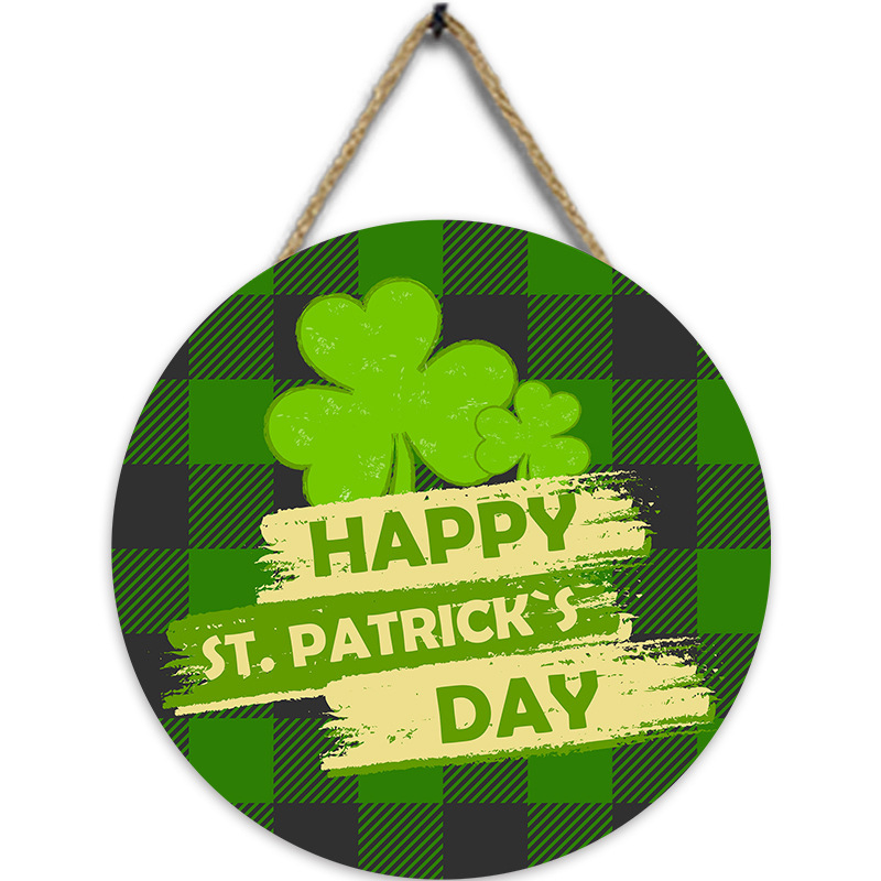 Διασυνοριακή Νέα Ξύλινη Καταχώριση για την Ημέρα του Αγίου Πατρικίου Διακόσμηση Τοίχου Σαλόνι Κρεμαστό Διακοσμητικό Ξύλινο Πορτάκι