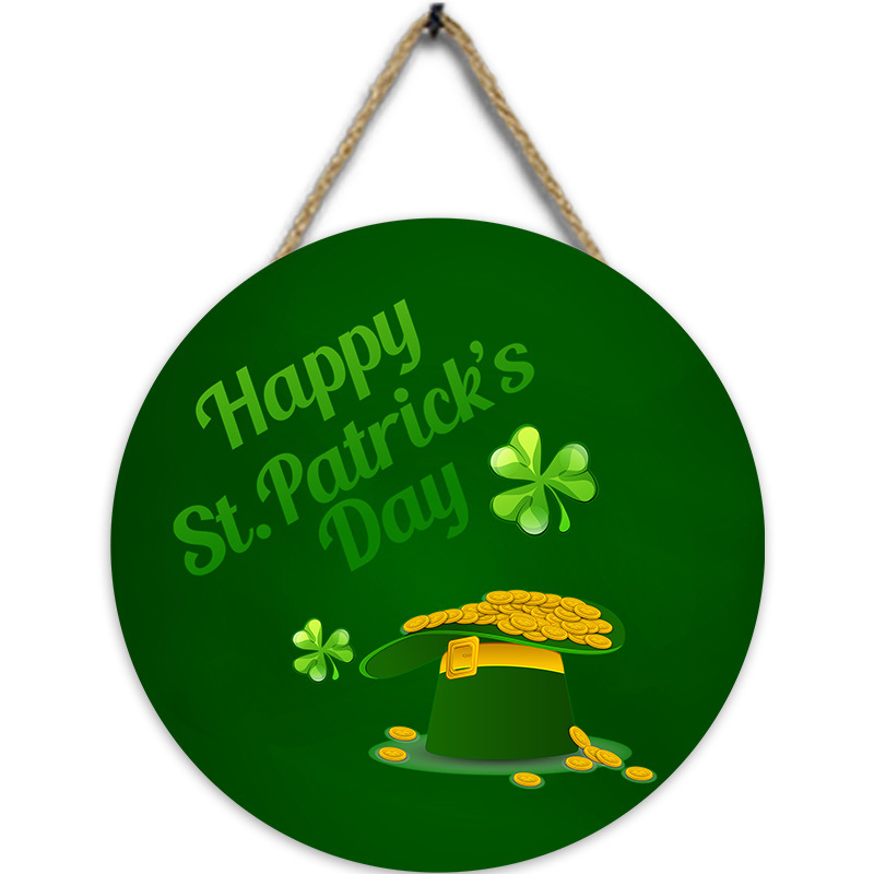 Διασυνοριακή Νέα Ξύλινη Καταχώριση για την Ημέρα του Αγίου Πατρικίου Διακόσμηση Τοίχου Σαλόνι Κρεμαστό Διακοσμητικό Ξύλινο Πορτάκι