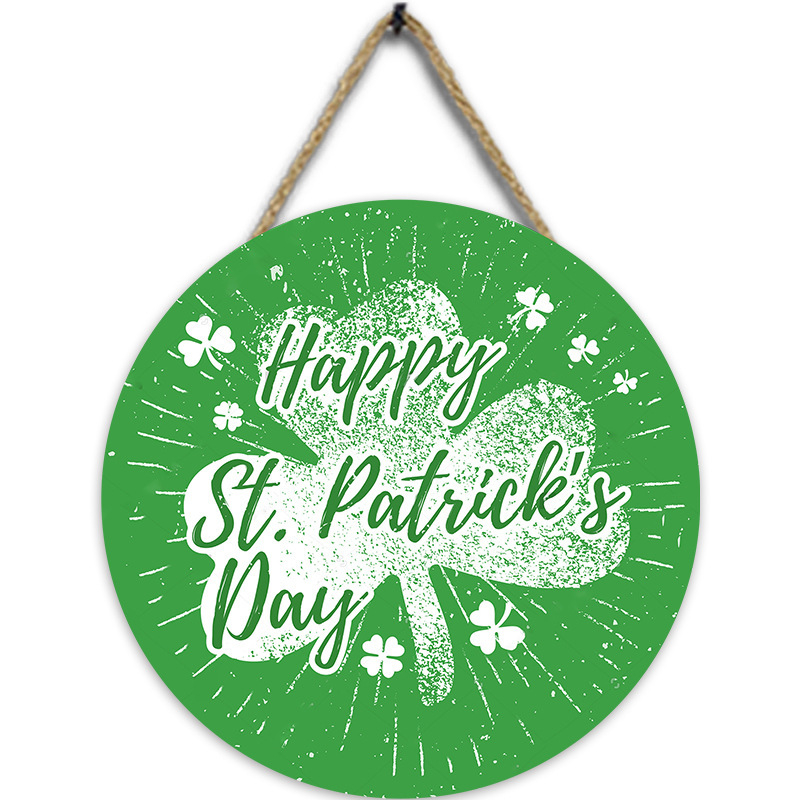 Διασυνοριακή Νέα Ξύλινη Καταχώριση για την Ημέρα του Αγίου Πατρικίου Διακόσμηση Τοίχου Σαλόνι Κρεμαστό Διακοσμητικό Ξύλινο Πορτάκι