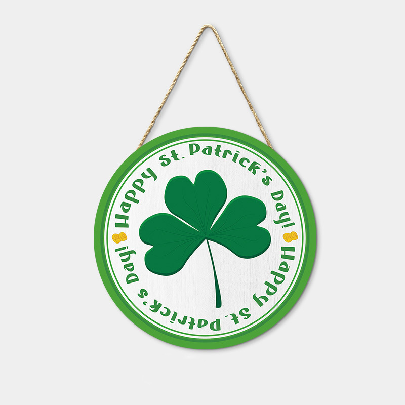 Διασυνοριακή Νέα Ξύλινη Καταχώριση για την Ημέρα του Αγίου Πατρικίου Διακόσμηση Τοίχου Σαλόνι Κρεμαστό Διακοσμητικό Ξύλινο Πορτάκι