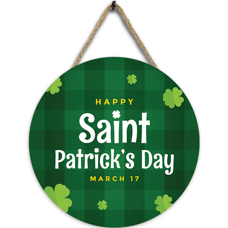 Διασυνοριακή Νέα Ξύλινη Καταχώριση για την Ημέρα του Αγίου Πατρικίου Διακόσμηση Τοίχου Σαλόνι Κρεμαστό Διακοσμητικό Ξύλινο Πορτάκι