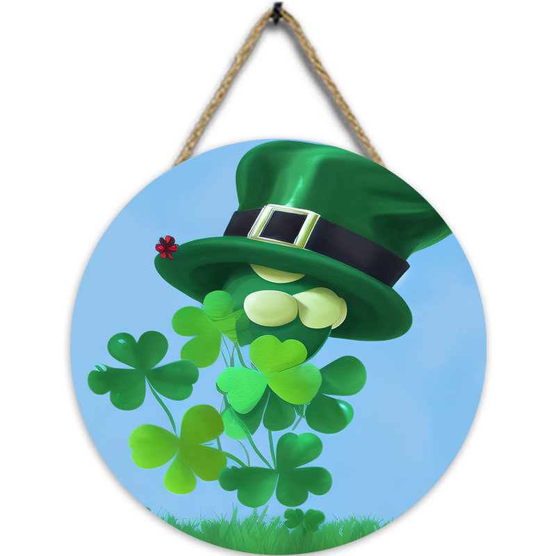 Διασυνοριακή Νέα Ξύλινη Καταχώριση για την Ημέρα του Αγίου Πατρικίου Διακόσμηση Τοίχου Σαλόνι Κρεμαστό Διακοσμητικό Ξύλινο Πορτάκι